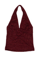 Rhinestone Halter Neck Top