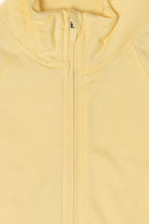 Fleece Lined Ribbed Zip Up Top - Yellow