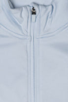 Fleece Lined Ribbed Zip Up Top - Blue