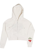 Cherries Cropped Zip-Up Sweatshirt