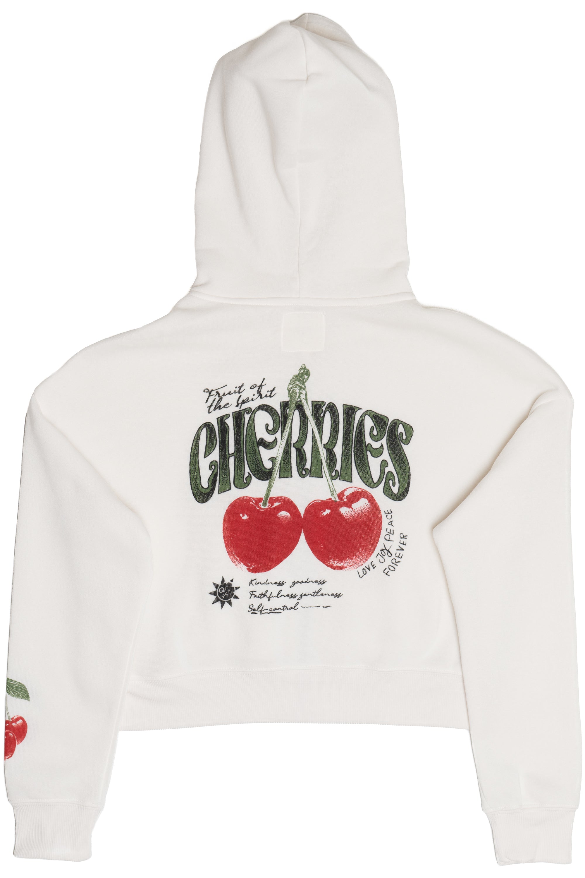 Cherries Cropped Zip-Up Sweatshirt