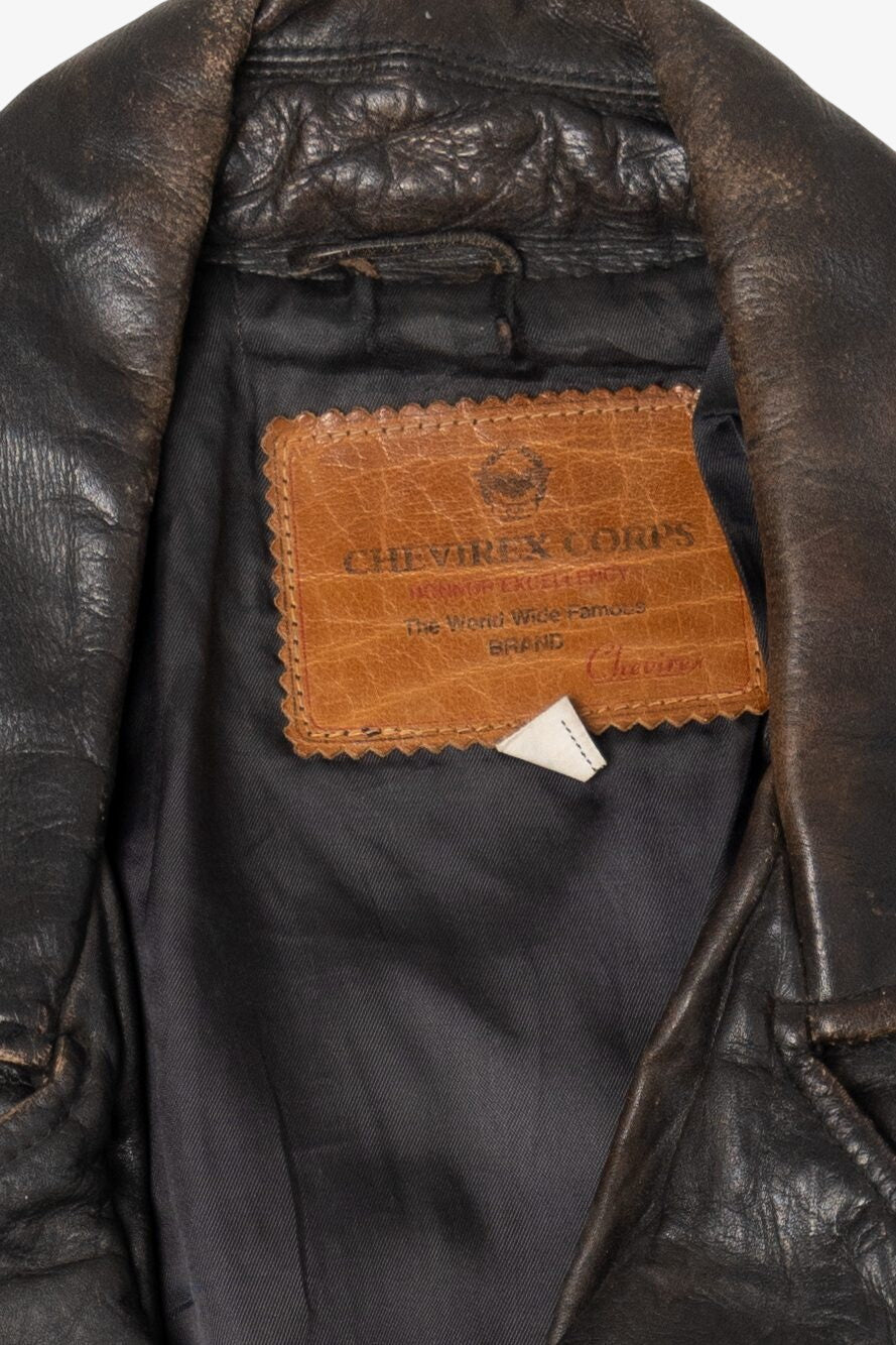 Vintage Chevirex Corps Leather Motorcycle Jacket (1990s) – Ragstock