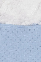 Light Blue Lace Hem Pointelle Shorts Detail