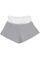 Gray Lace Hem Pointelle Shorts