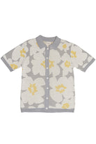 White Daisy Pressed Flower Knit Button Up Front