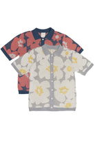 Red Poppy & White Daisy Pressed Flower Knit Button Ups