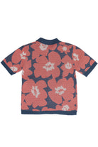 Red Poppy Pressed Flower Knit Button Up Back