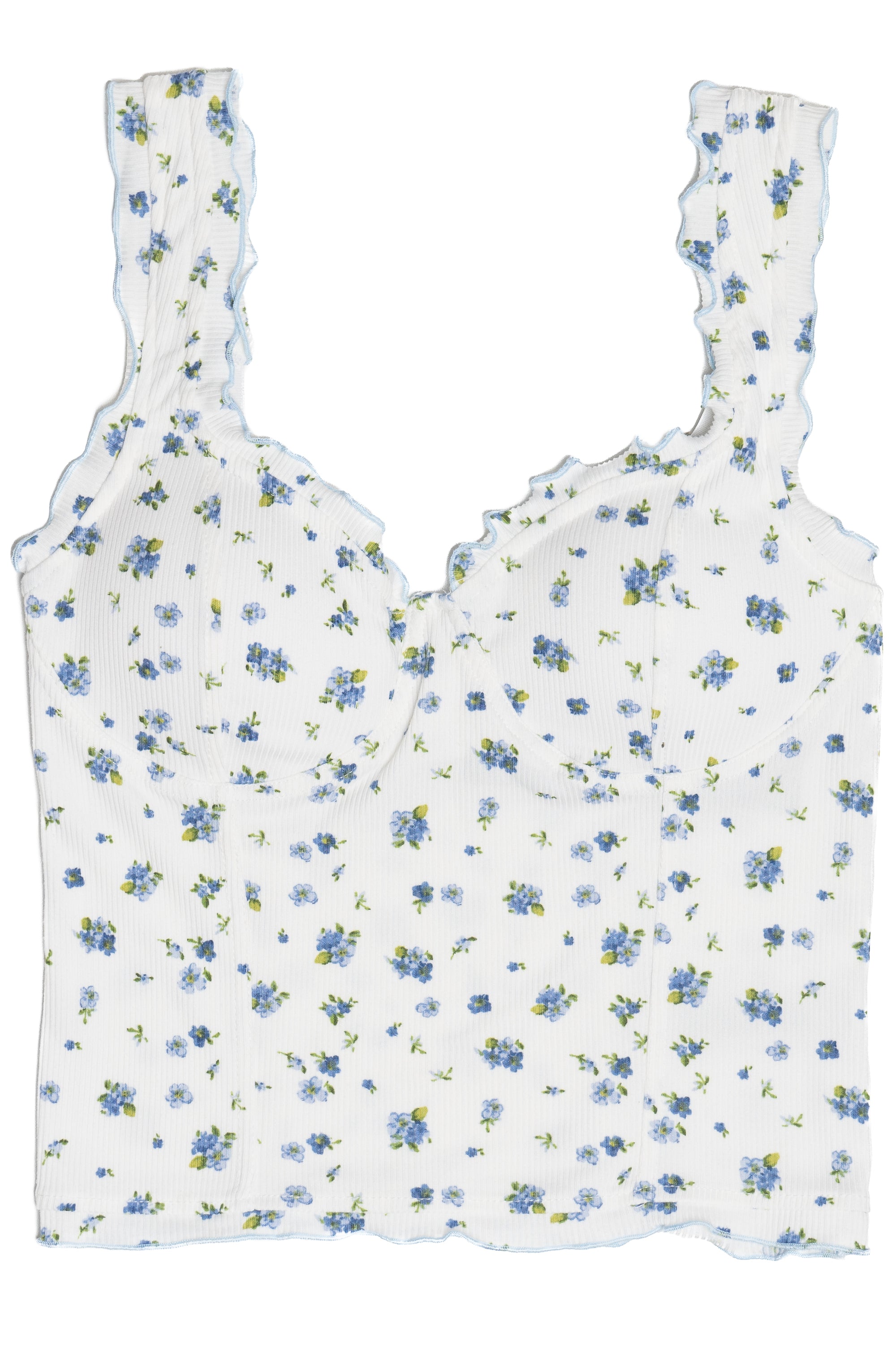 Front Of Ruffle Trim Bustier Tank