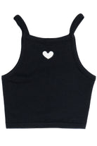 Front Of Black Heart Cutout Seamless Tank Top