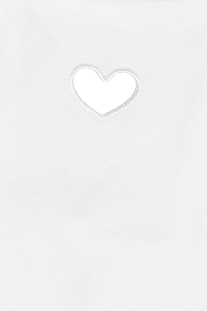 Detail Of White Heart Cutout Seamless Tank Top