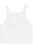 Front Of White Heart Cutout Seamless Tank Top