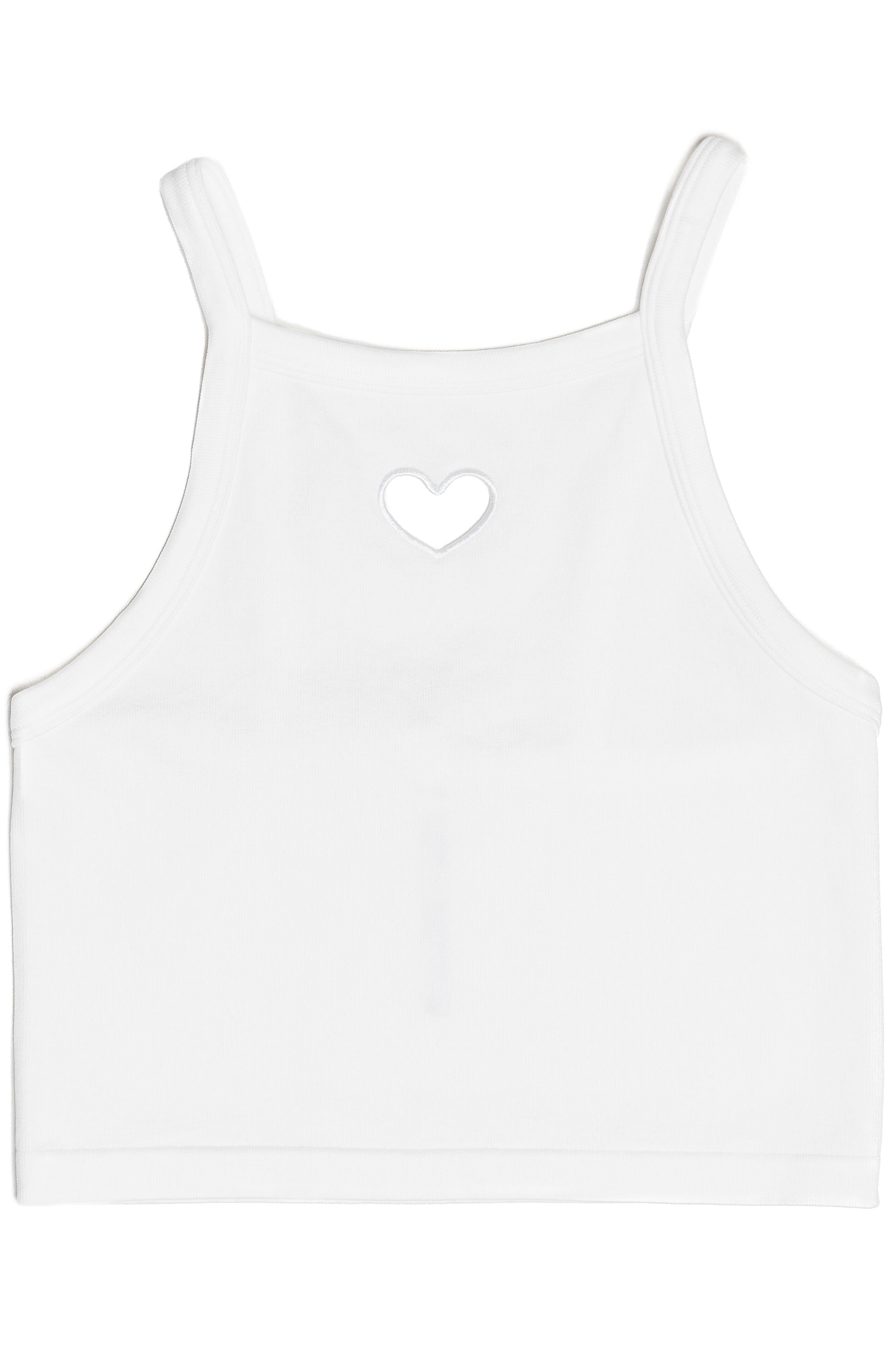 Front Of White Heart Cutout Seamless Tank Top