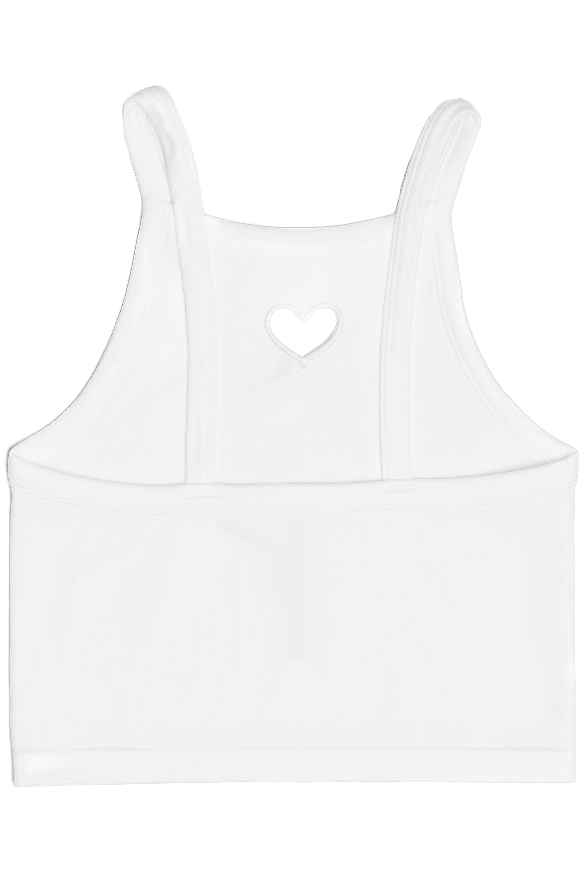 Back Of White Heart Cutout Seamless Tank Top