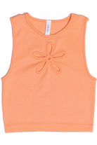 Orange Flower Cut Out Seamless Tank Top