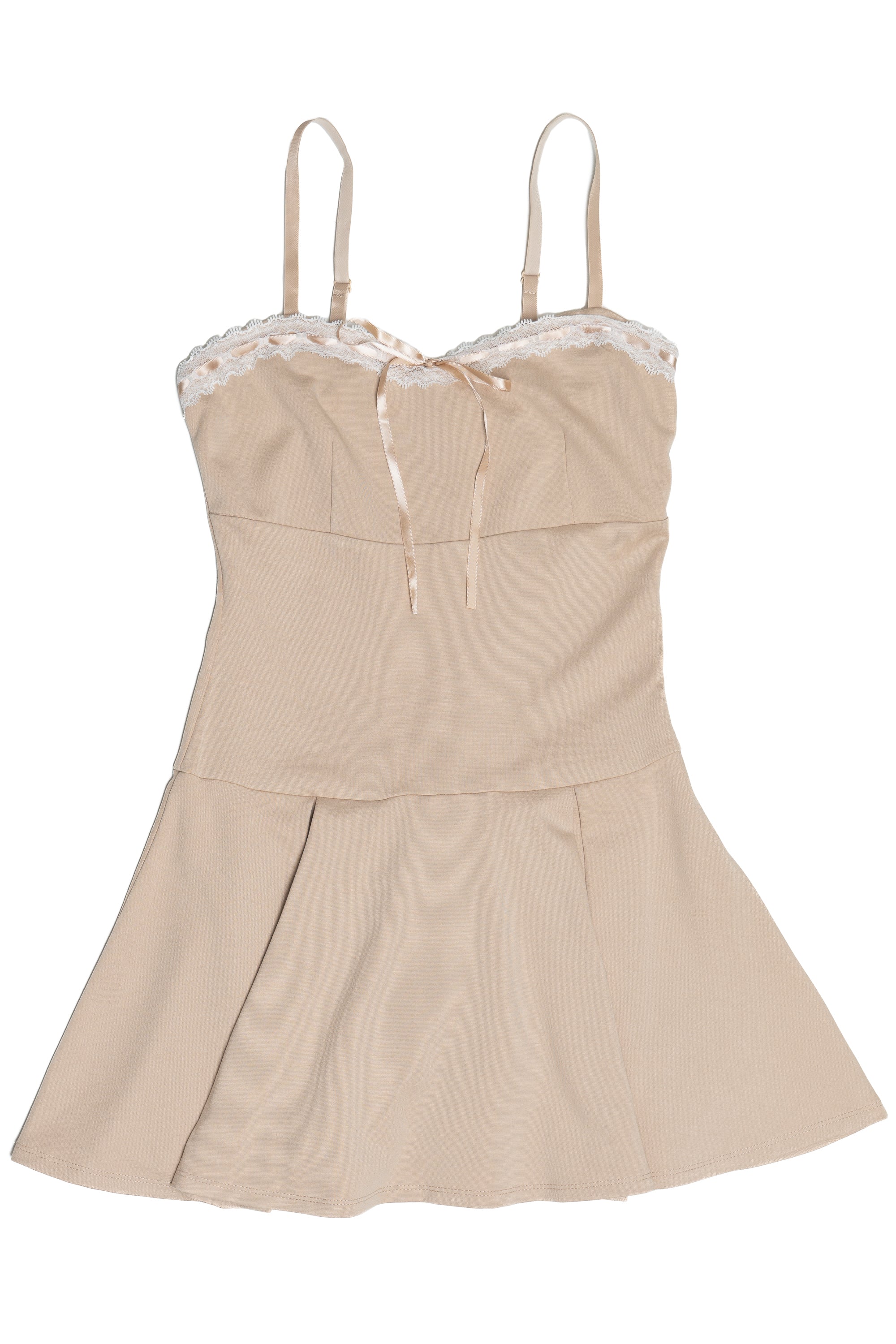 Front Of Pleated Drop Waist Dress