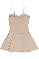 Back Of Pleated Drop Waist Dress