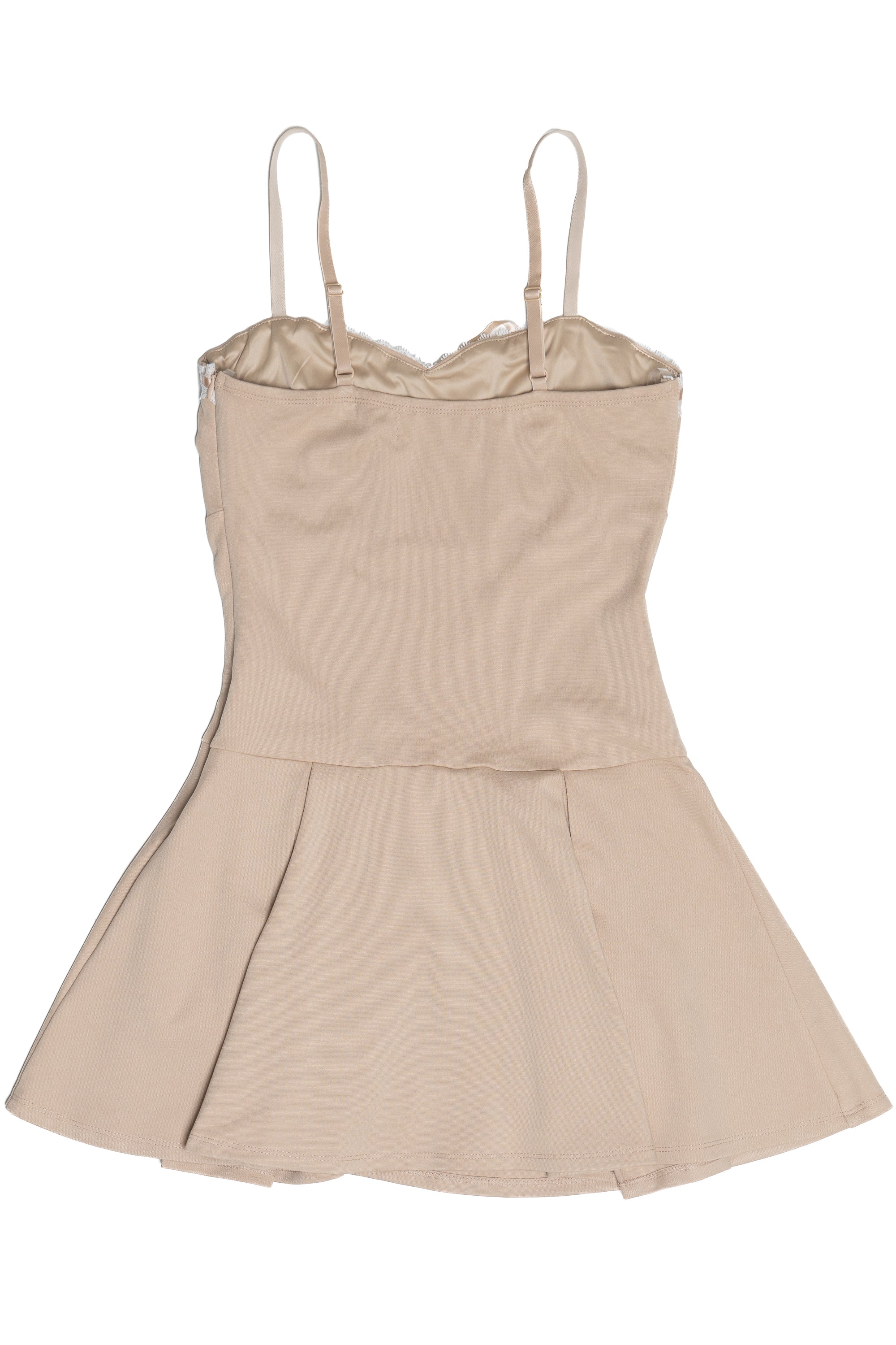 Back Of Pleated Drop Waist Dress