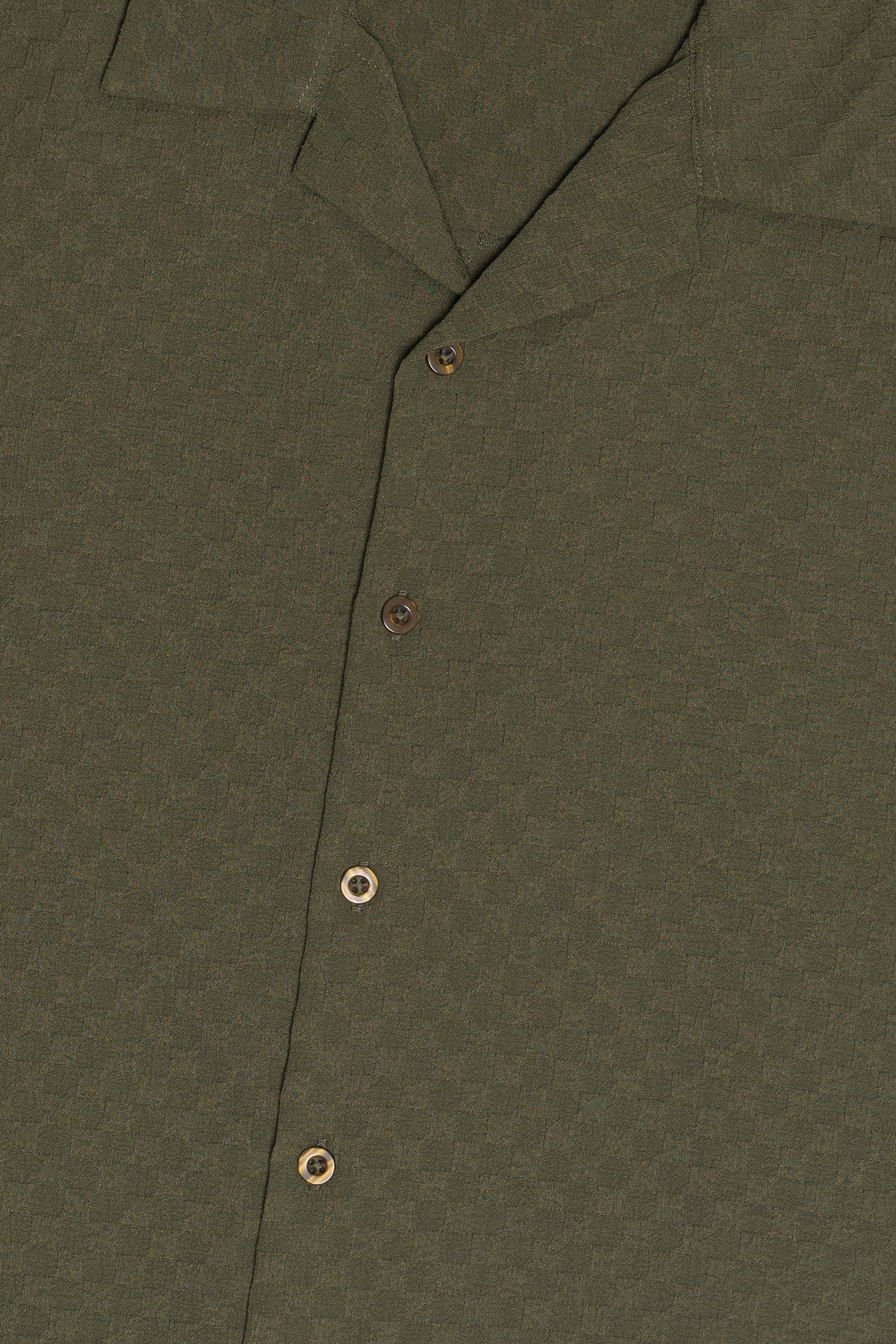 Detail Of Green Embossed Grid Button Down 