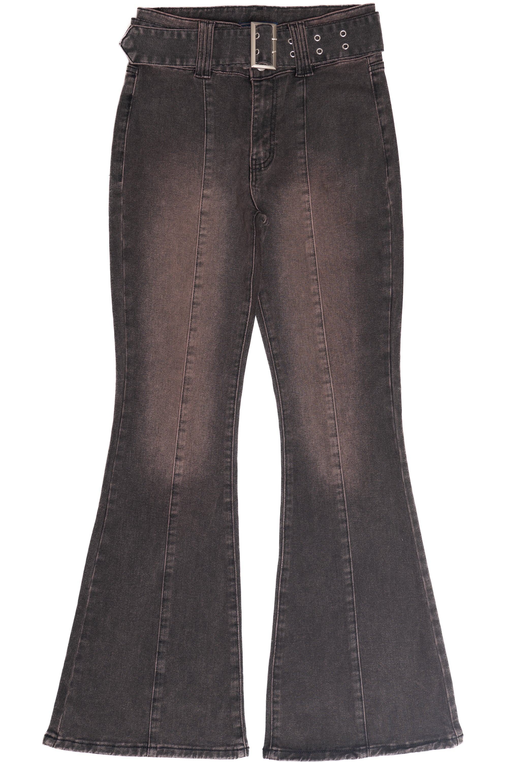 Belted Flare Grunge Wash Jeans – Ragstock