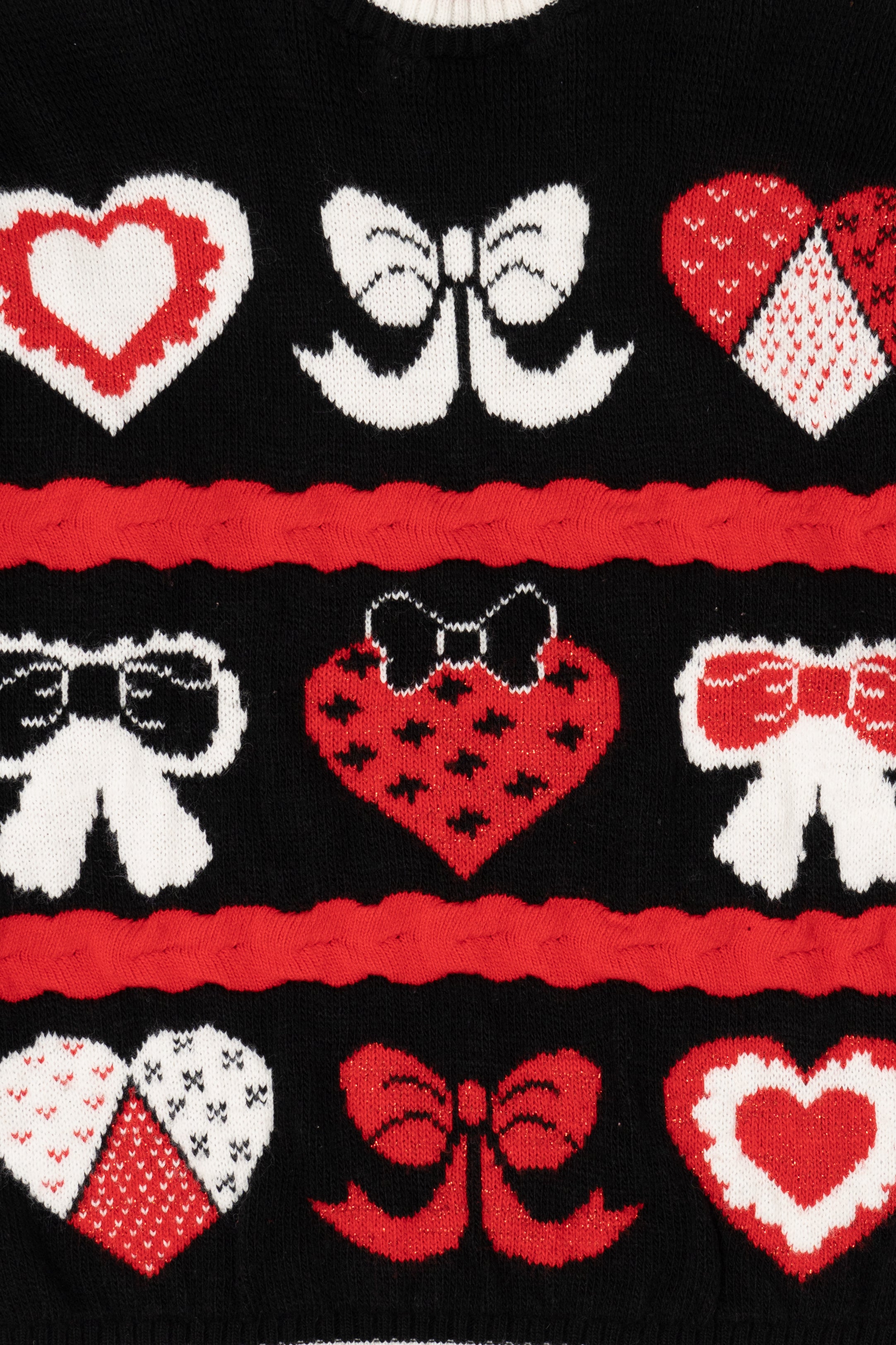 Vintage Valentines Hearts And Bows Sweater (1990s)