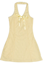 Satin Bow Halter Neck Mini Dress