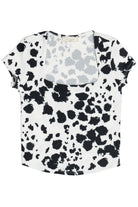 Cow Print Square Neck Top