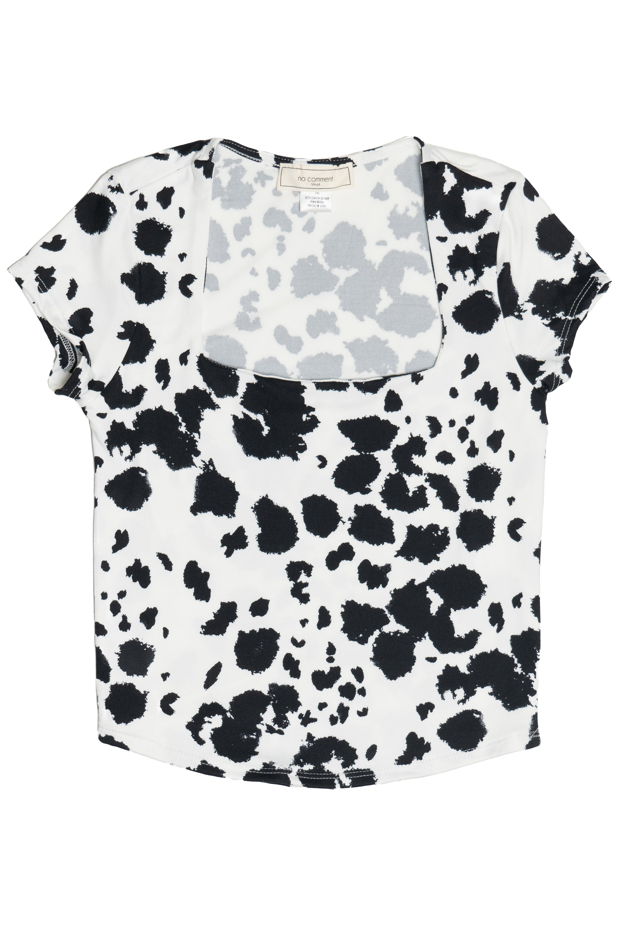 Cow Print Square Neck Top