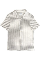 Natural Striped Woven Button Up Shirt