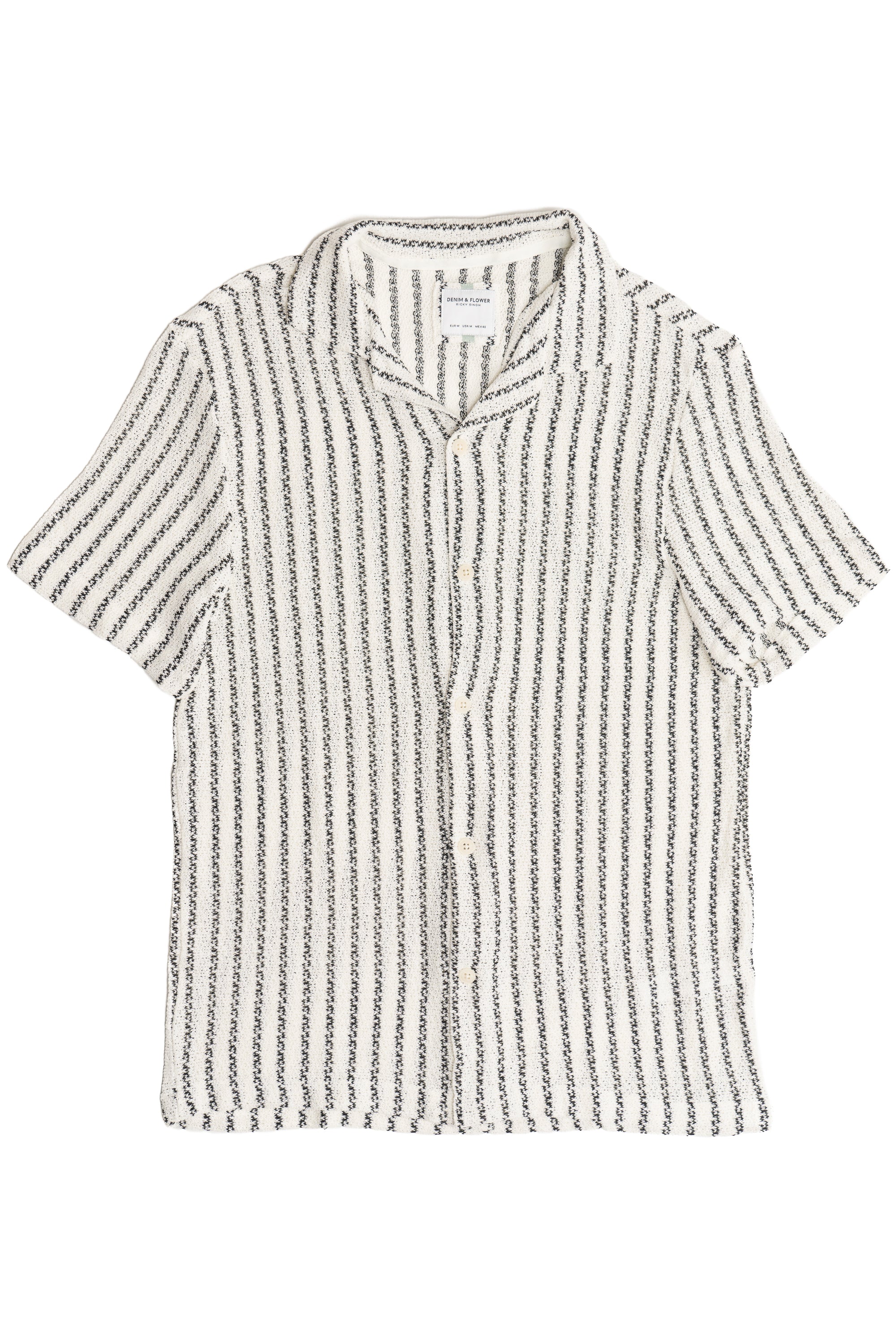 Natural Striped Woven Button Up Shirt