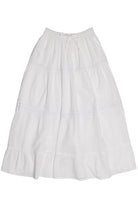 White Crochet Trim Maxi Skirt