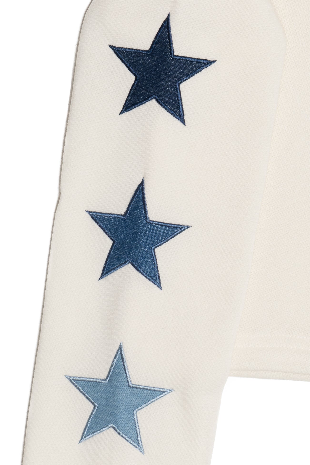 Denim Star Patches Cropped Sweatshirt
