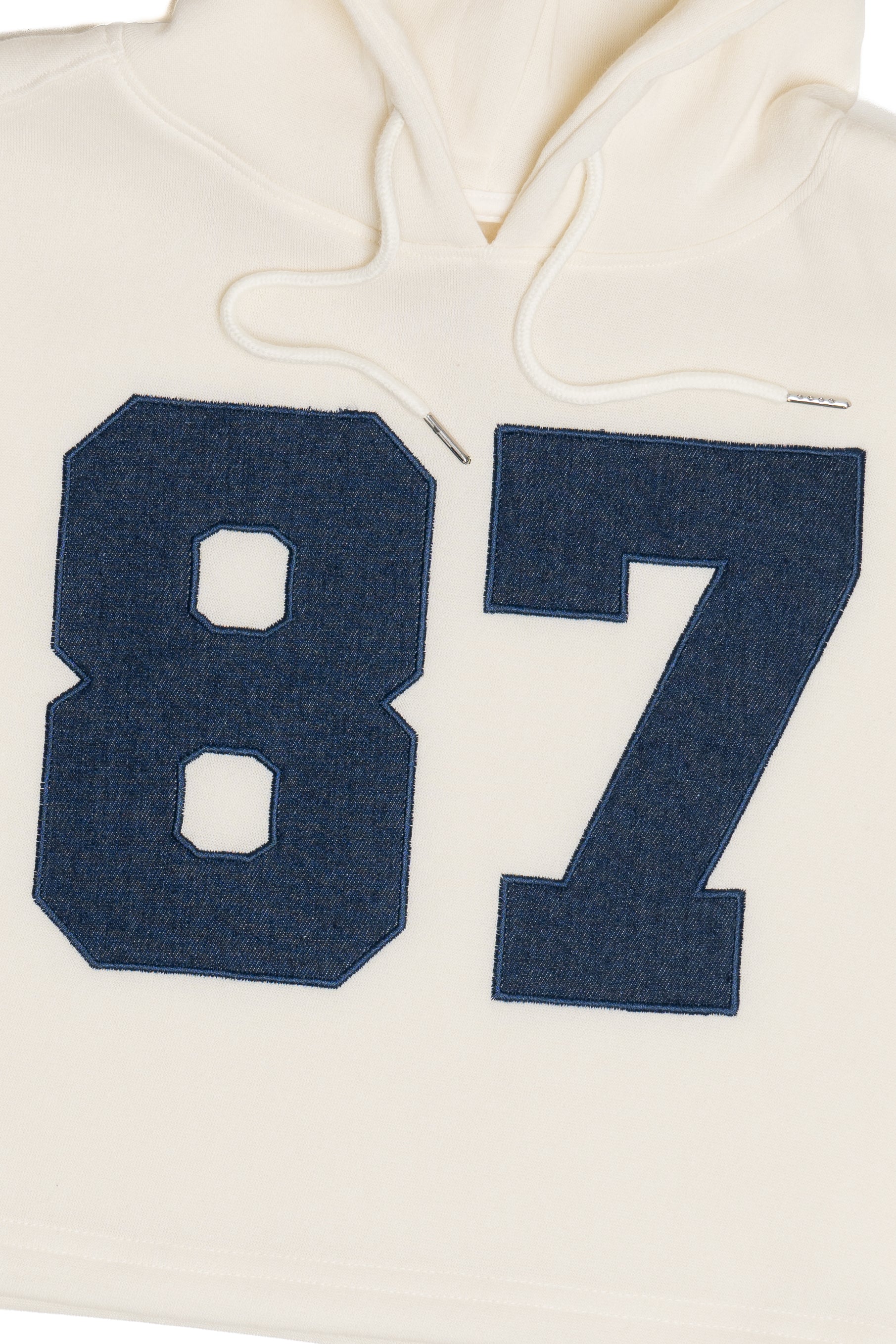 Denim Star Patches Cropped Sweatshirt