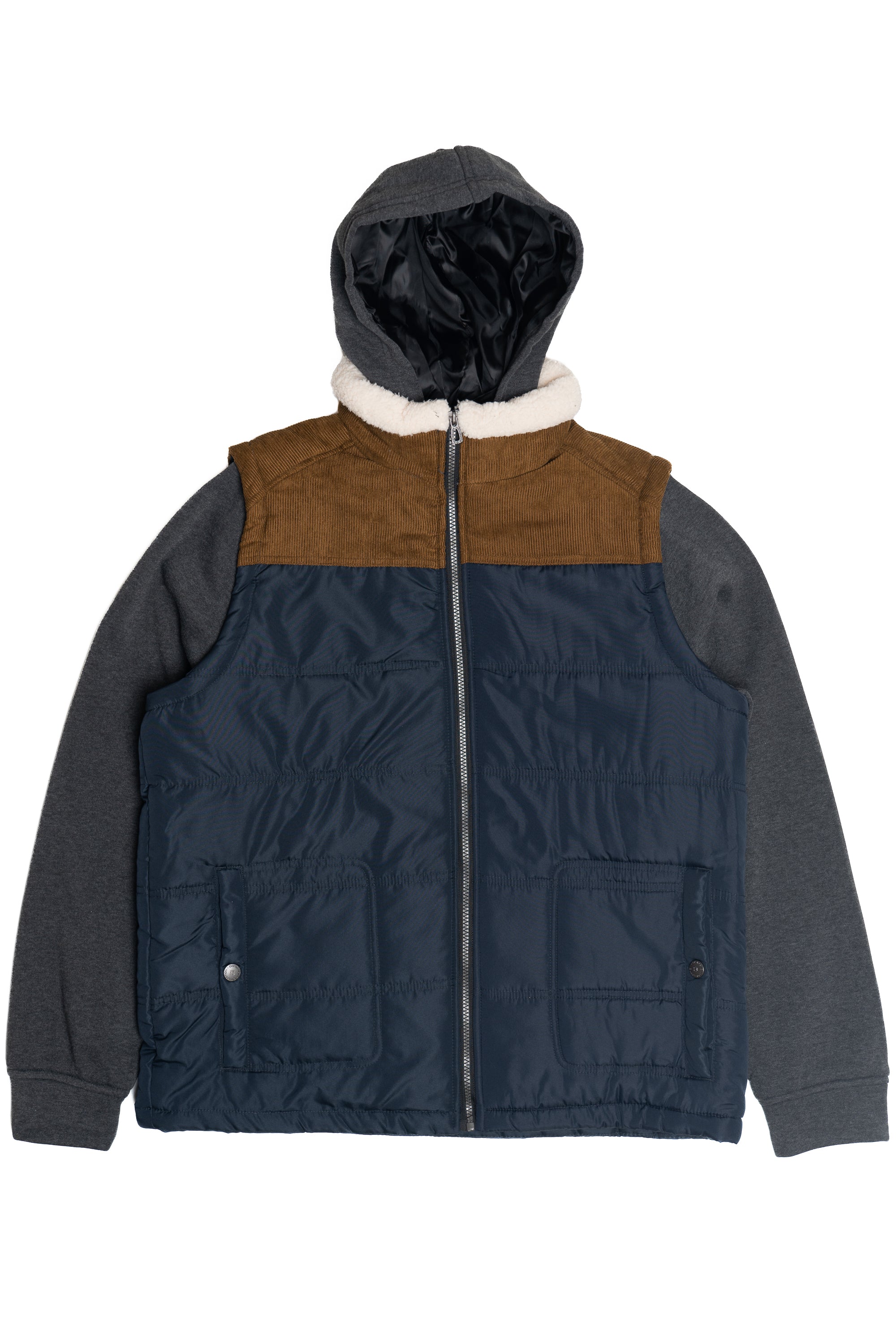 Quilted Cord Fleece Hoodie Vest