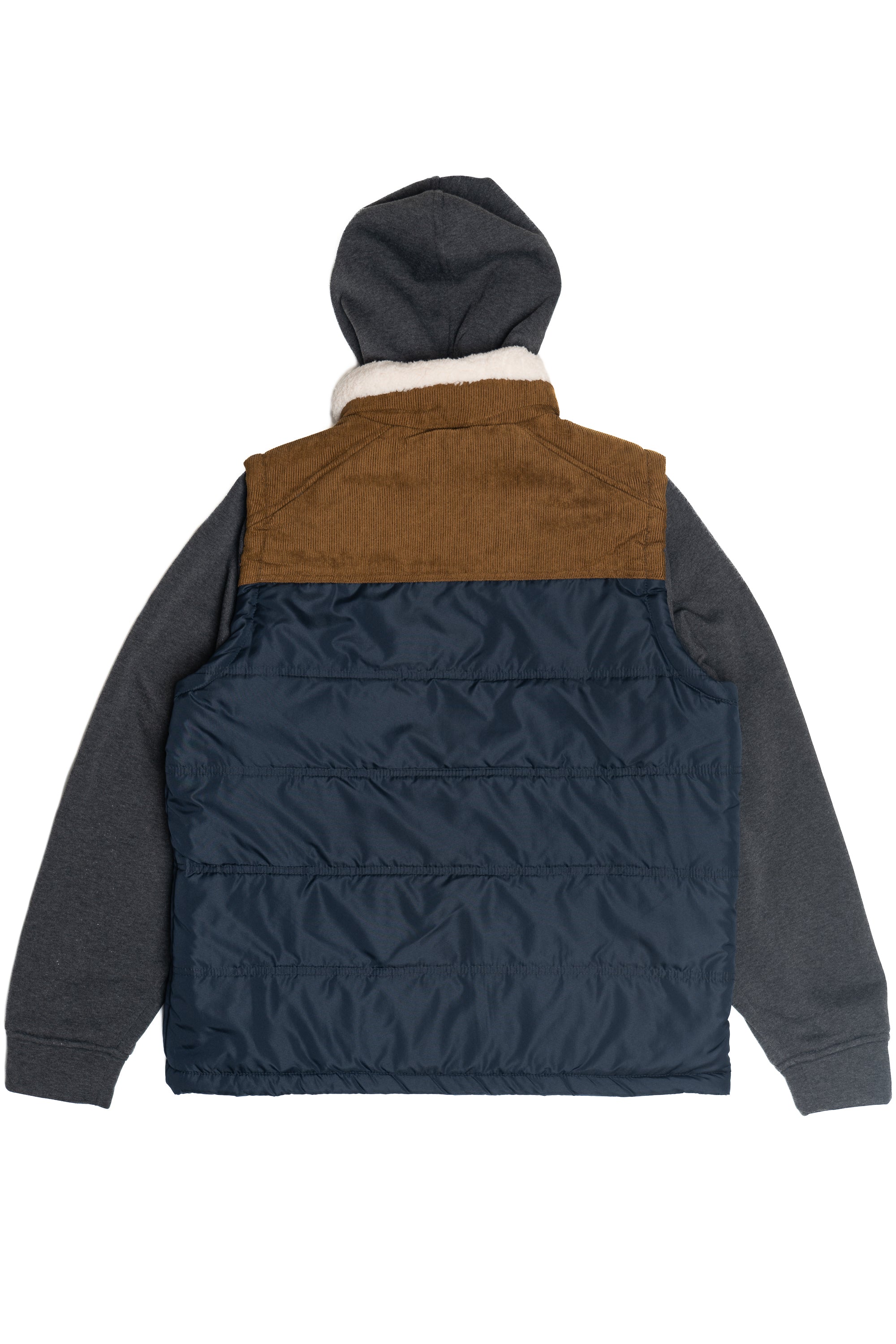 Quilted Cord Fleece Hoodie Vest