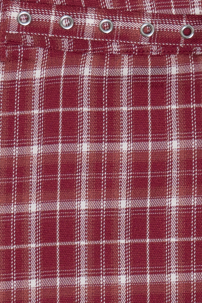 Plaid Belted Mini Skort