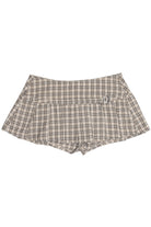 Pleated Plaid Low Rise Super Mini Skort