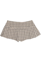 Pleated Plaid Low Rise Super Mini Skort