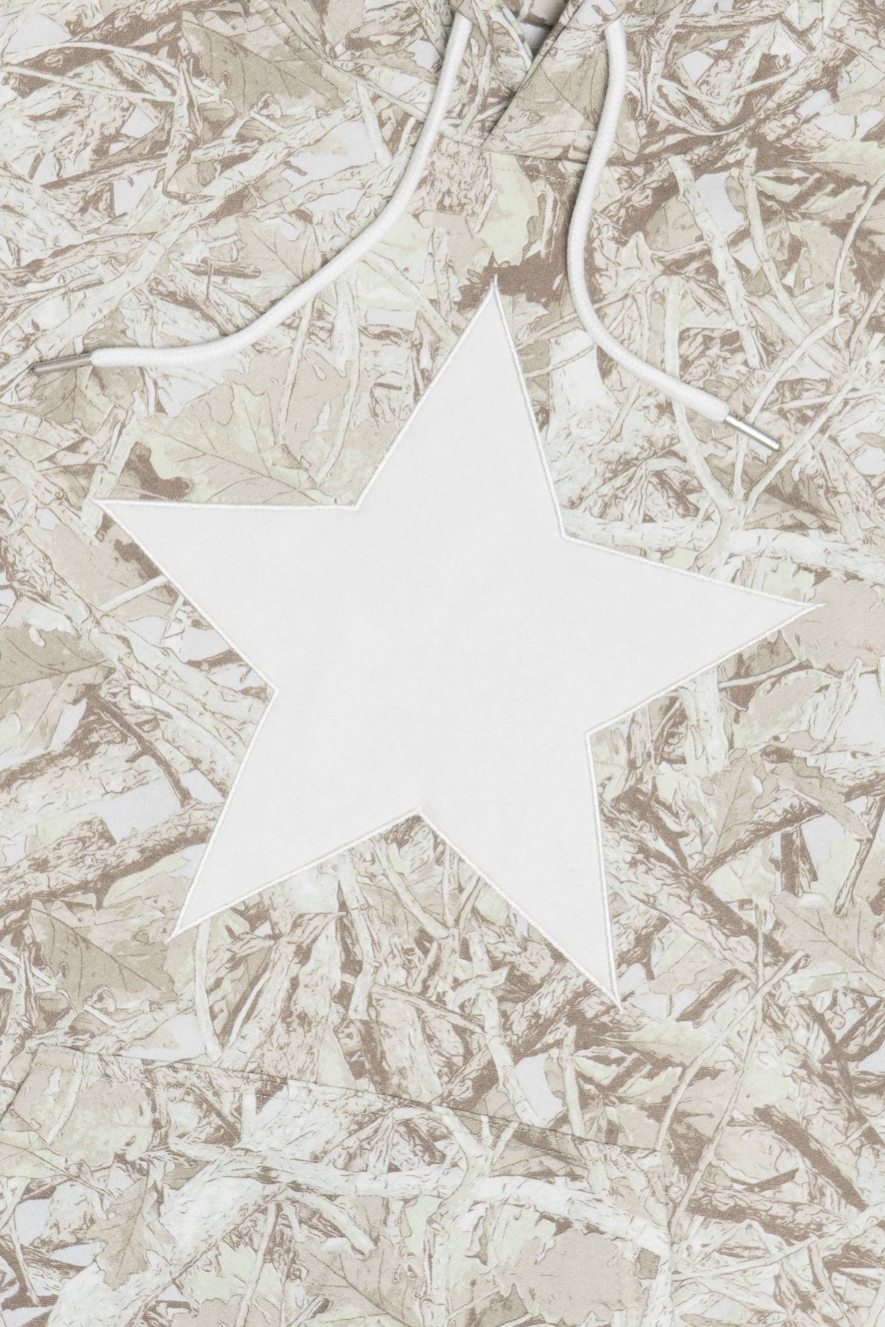 Star Applique Camo Hoodie Sweatshirt