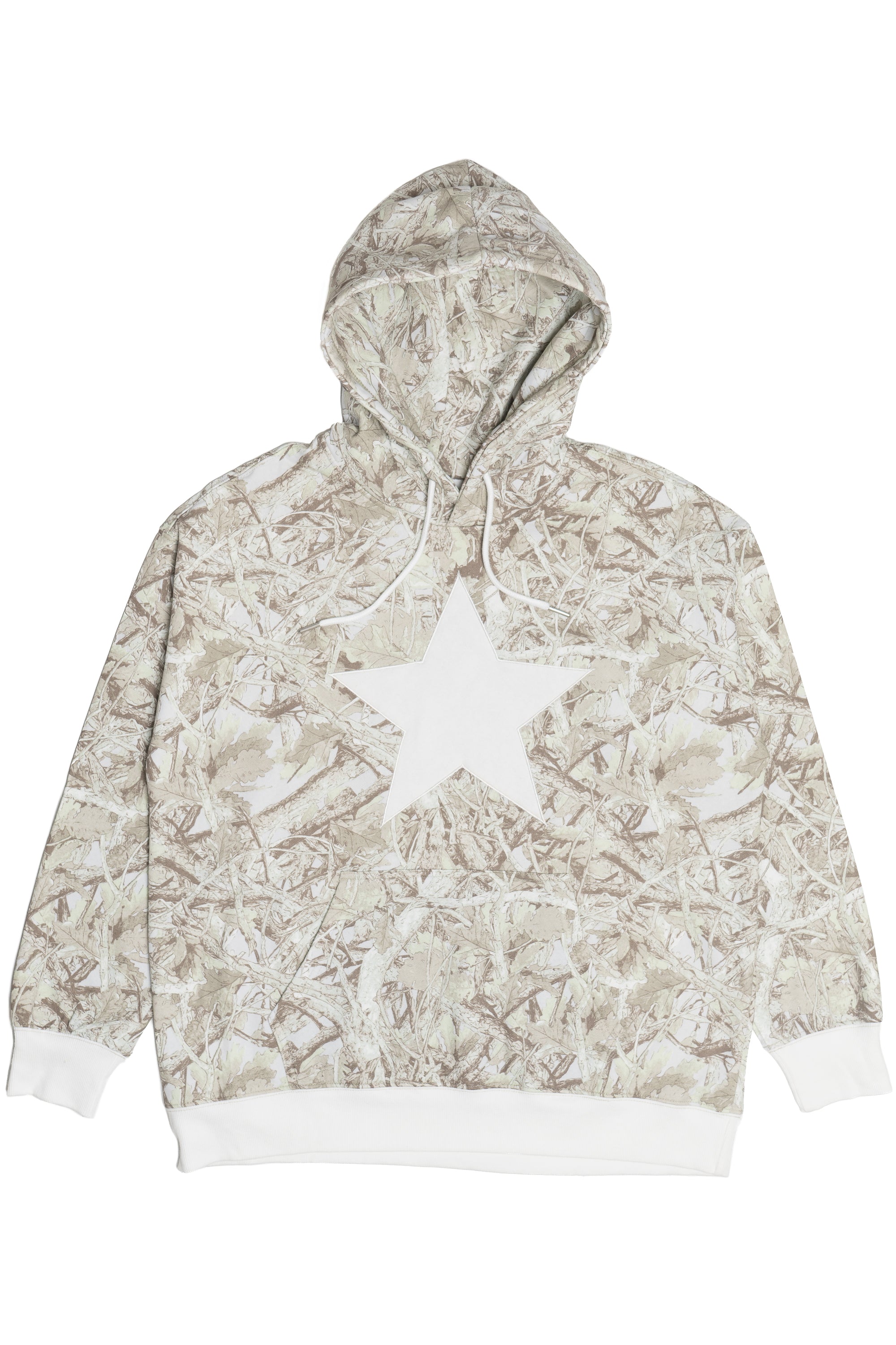Star Applique Camo Hoodie Sweatshirt