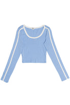 Contrast Trim Long Sleeve Top