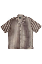 Striped Open Knit Button Up Shirt