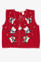 Vintage Red Bobbie Brooks Snowmen Ugly Christmas Vest (1990s)