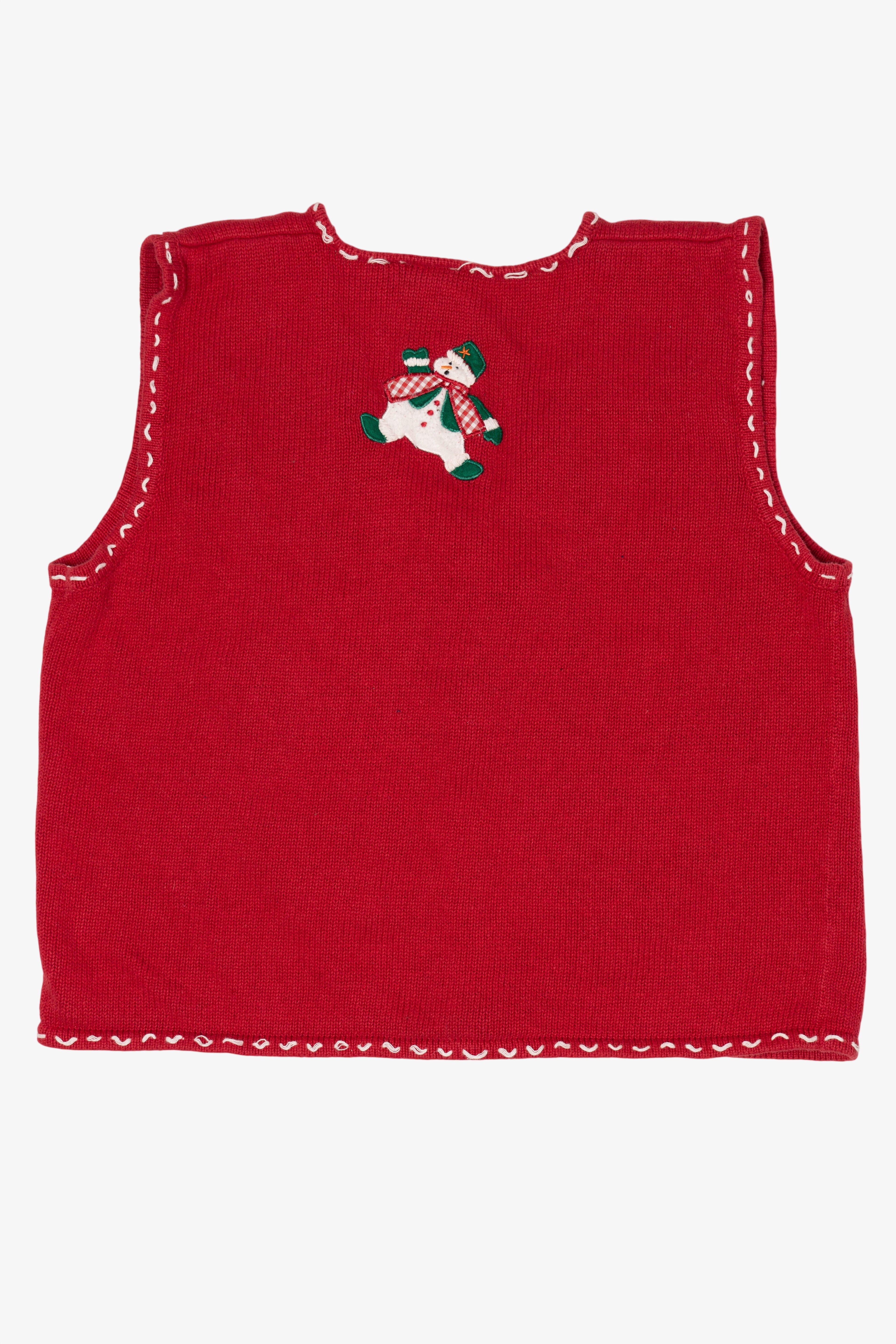 Vintage Red Bobbie Brooks Snowmen Ugly Christmas Vest (1990s)