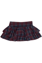 Brushed Plaid Tiered Mini Skort