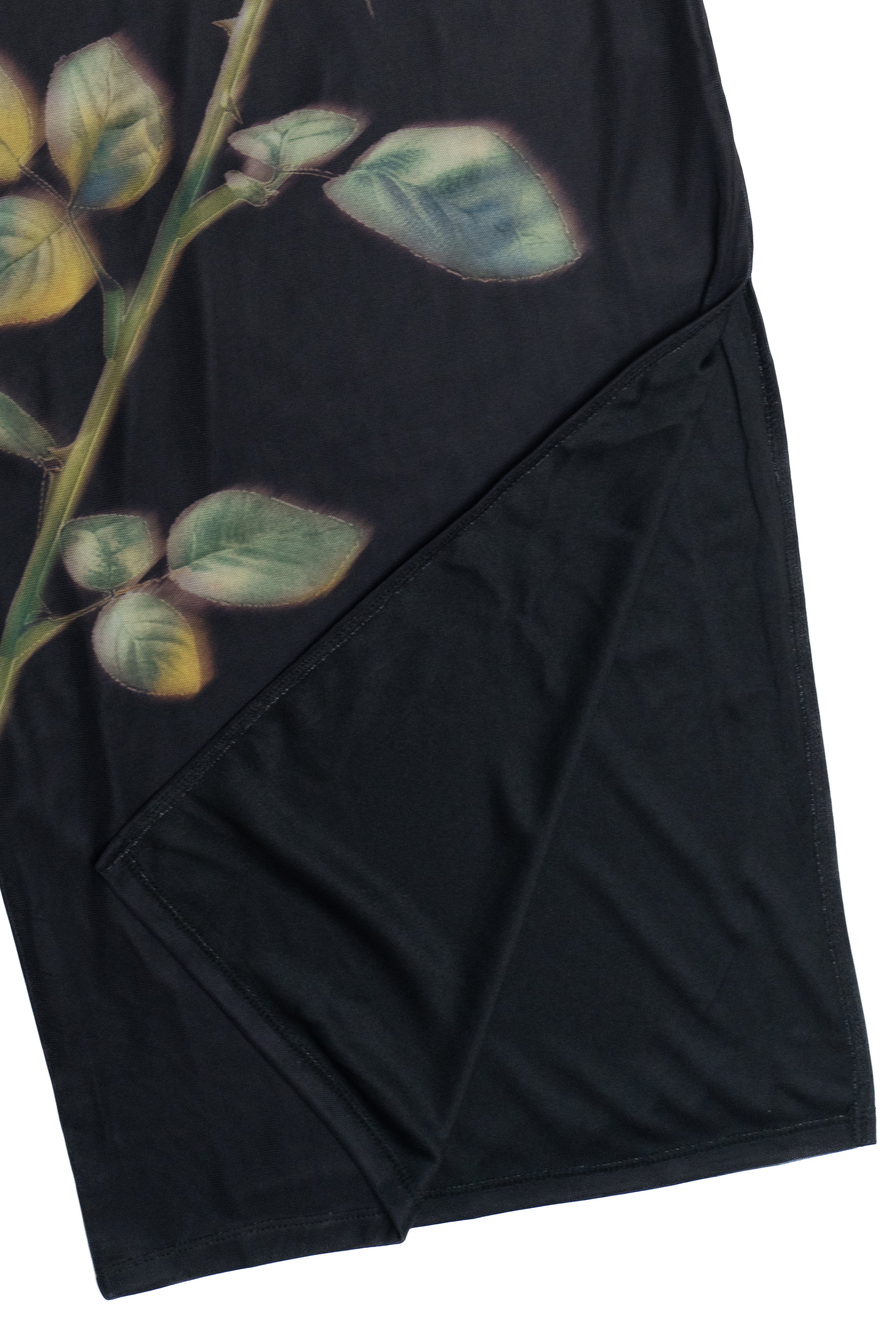 Rose Graphic Mesh Midi Tube Dress