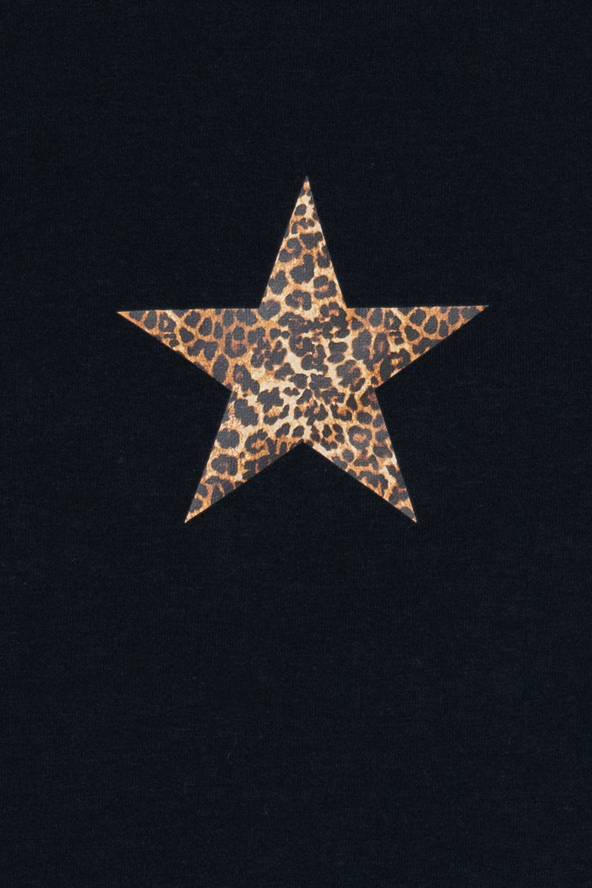 Leopard Print Star Crop Tee