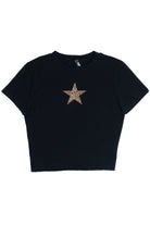 Leopard Print Star Crop Tee