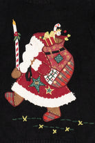 Vintage Black Kikit Santa Ugly Christmas Pullover (2000s)