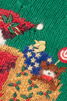 Vintage Green Marisa Christina Santa Ugly Christmas Pullover (1990s)