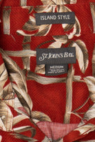 Red St. John's Bay Hawaiian Button Up Shirt (2000s)